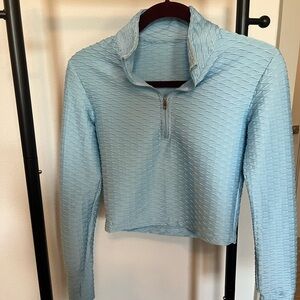 BuffBunny Sky Blue Textured Crop